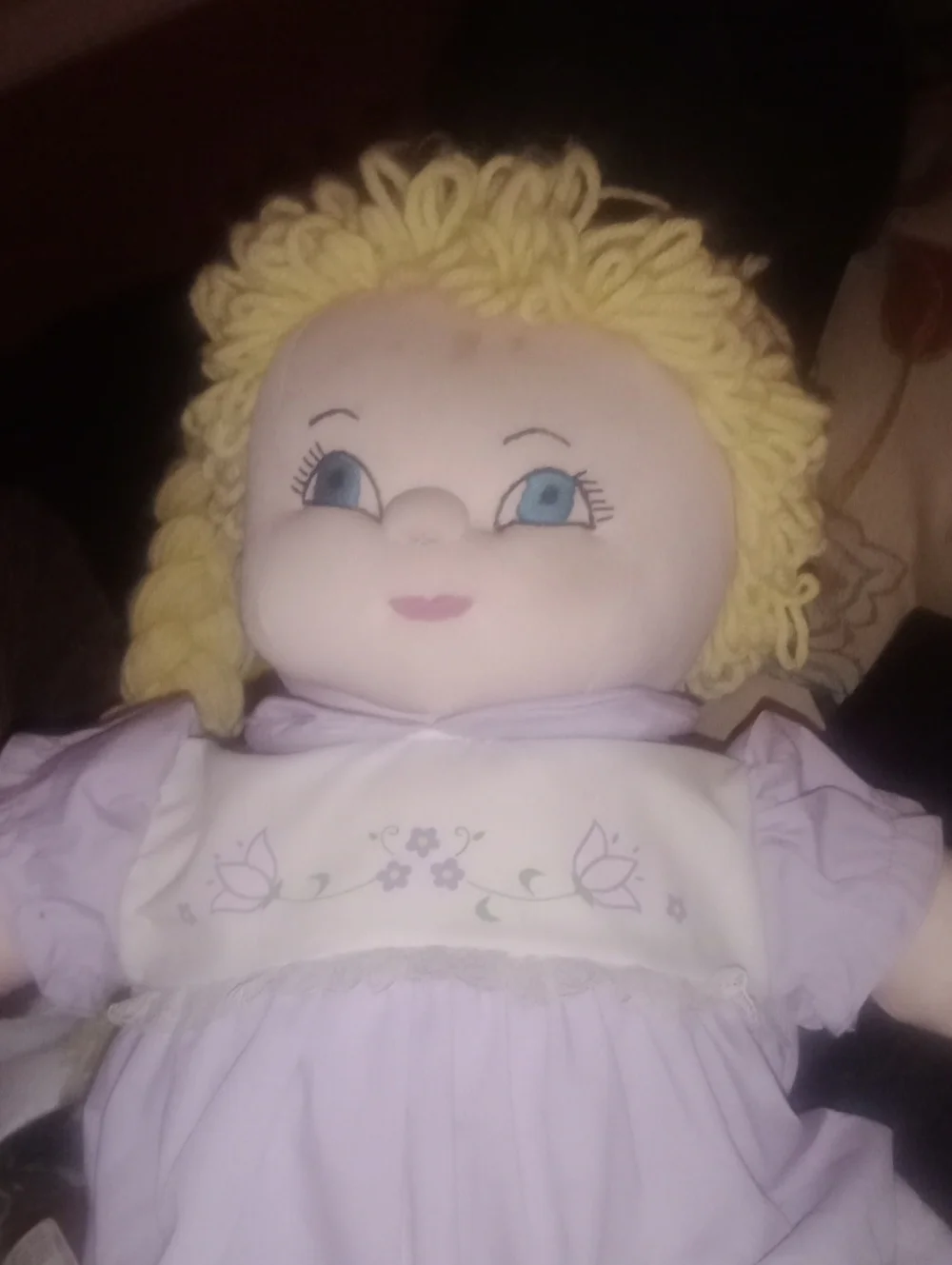 Vintage 1985 Coleco Cabbage Patch Kids All-Cloth Doll P6 Stamp, Pink Floral Embr